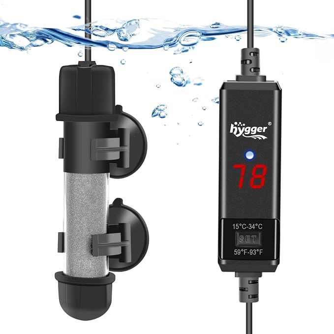 hygger Small Aquarium Betta Heater, Submersible Fish Tank Heater by hygger