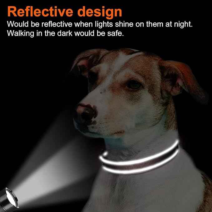 Joytale Reflective Dog Collar, Soft Neoprene Padded, Metal D-Ring, Nylon Pet