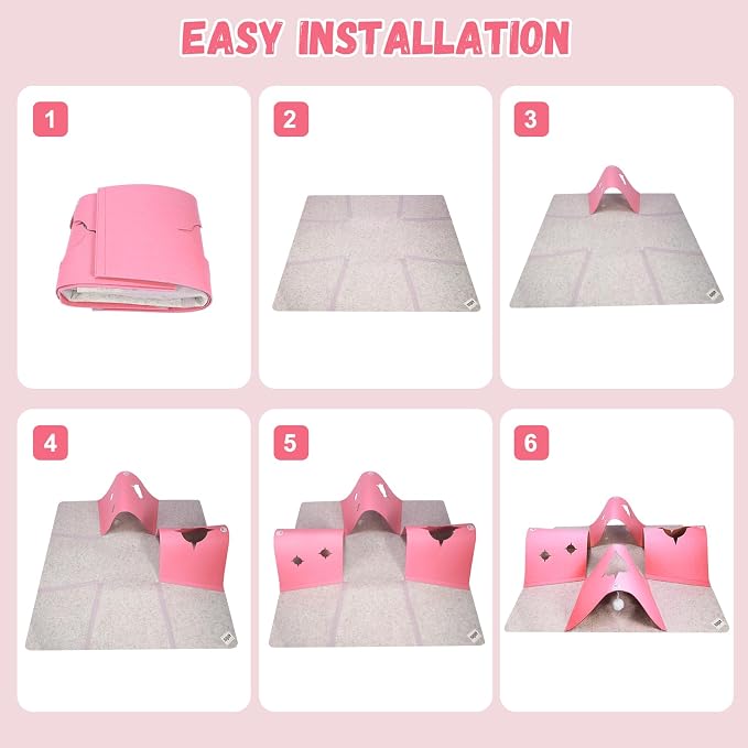 Interactive Cat Tunnel Mat for Indoor Cats, 4-Way Felt Cat Cave - Image 8