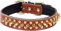 Spiked Studded Dog Collar, Genuine Leather Dog Collar, Adjustable Pet Collars by Unknown