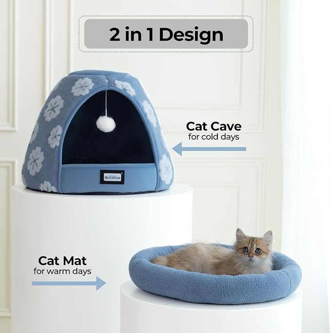 BALANCE Cat Beds for Indoor Cats, 2-in-1 Cat Bed Cave - Image 7