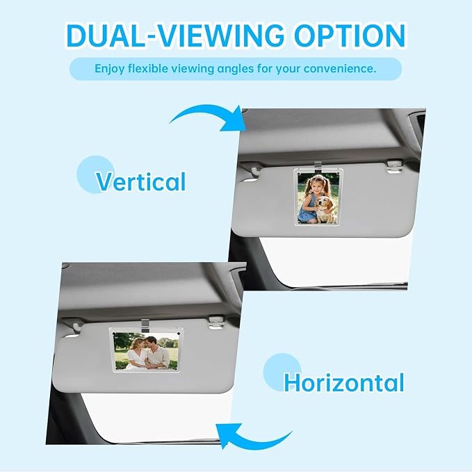 2 Pack Magnetic Car Visor Photo Holder – Personalized Acrylic Clip - Image 5