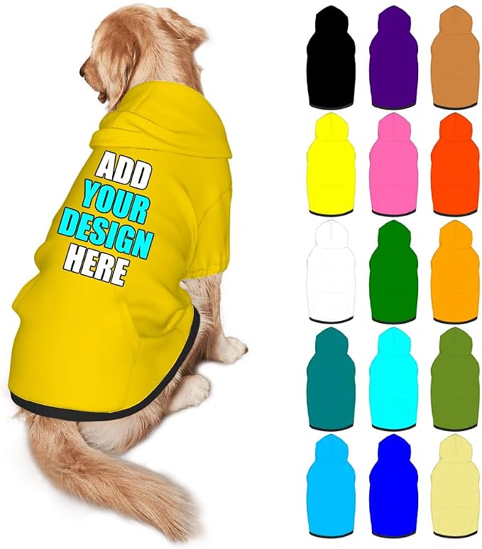 Custom Dog Hoodie Personalized Photo Text Logo Name Dog Clothes, Soft & Warm by Mynvzrk