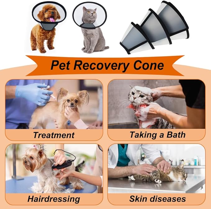 Vivifying Cat Cone, Adjustable Recovery Pet Cone, Lightweight Plastic - Image 6