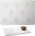 White Diatomaceous Earth Dog Bowl Mat | Non-Slip Pet Food & Water Mat | Square by Unknown