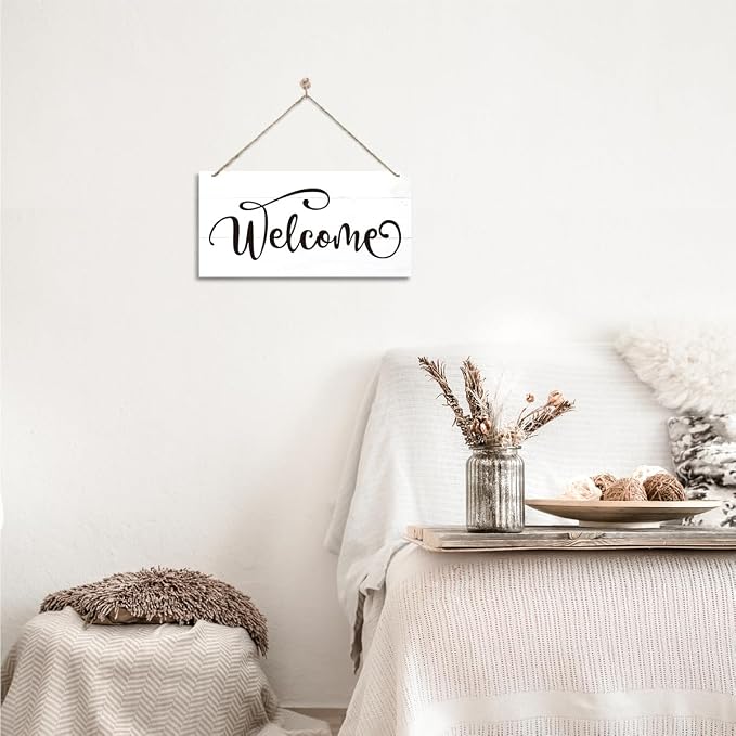 Welcome Sign for Front Door, Welcome Decor Wooden Hanging Sign for Wall Decor - Image 6
