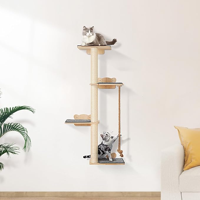 VEVOR 4 Tiers Tall Cat Wall Furniture Set - Image 2