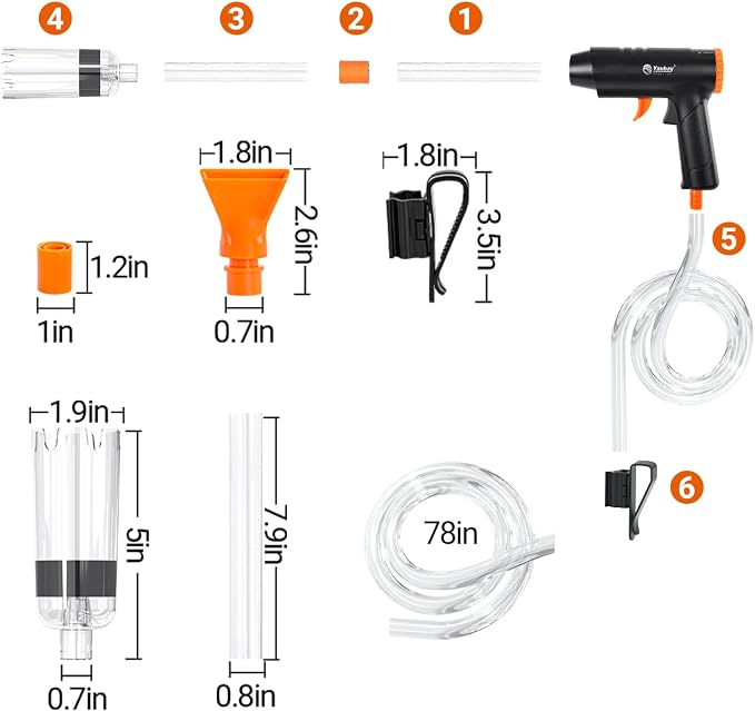132GPH Manual Aquarium Gravel Cleaner, Fish Tank Siphon Vacuum Cleaner - Image 7