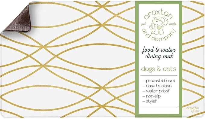CROXTON & CO. Non-Slip Faux Leather Pet Feeding Mat by CroxtonandCompany