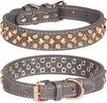 Spiked Dog Collar Soft Pu Leather Mushrooms Rivet Spike Studded Puppy by Unknown