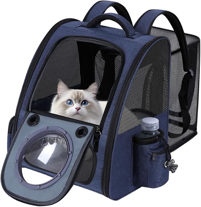 Bubble Cat Backpack Carrier, Expandable Cat Carrier Backpack, Breathable Pet by GROXKOX