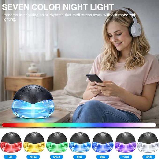 Water Air Washer for Home, Humidifier & Essential Oil Diffuser, 7-Color LED - Image 3