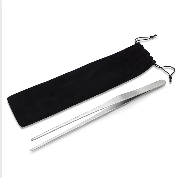 Mandala Crafts 15 Inches Silver Stainless Steel Straight Aquarium Tweezers - Image 4