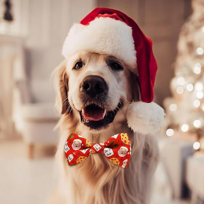 Christmas Dog Collar with Bow Tie Set, Adjustable Puppy Collar - Image 6