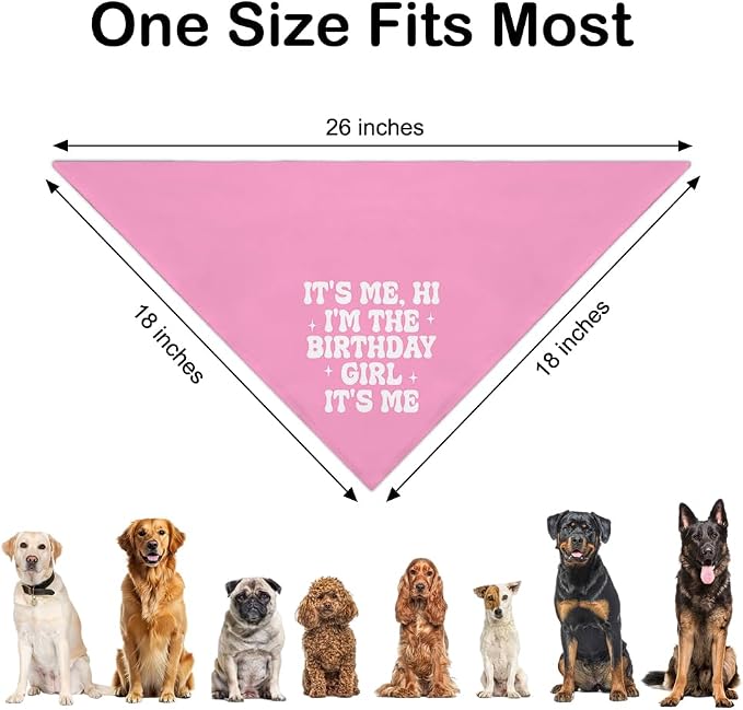 It's Me, Hi I'm The Birthday Girl Pink Dog Bandana, Cute Birthday Gifts - Image 2