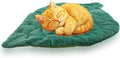 Leaf Shaped Self-Warming Cat Bed Mat – 26"x20" Flannel & Cotton Pet Pad by Romaneco