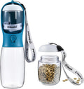 Dog Water Bottle with Food Container, Travel Puppy Water Bowl, Portable Pet by Cibaabo
