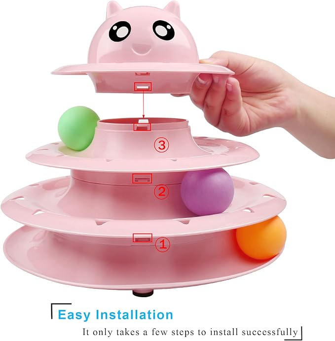 UPSKY Cat Toy Roller 3-Level Turntable Cat Toy Balls - Image 3
