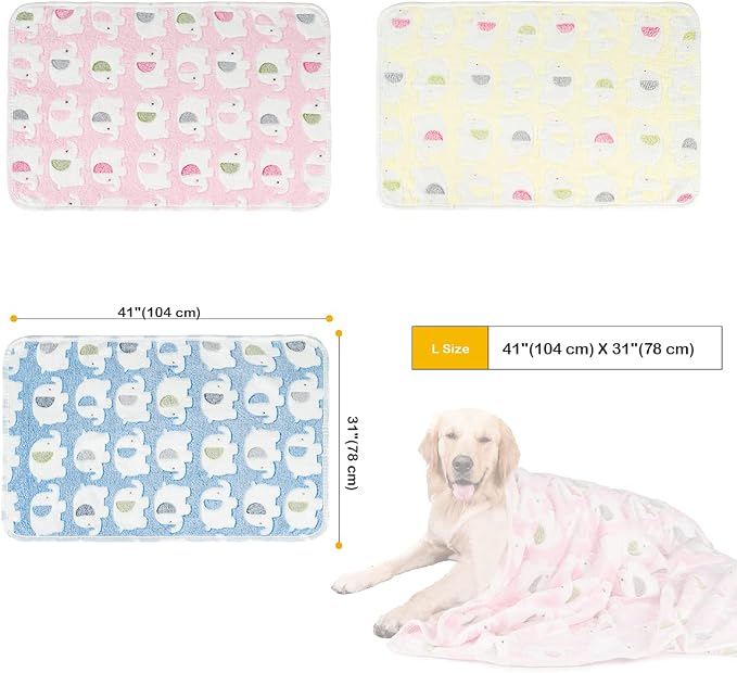 Dono 1 Pack 3 Dog Blankets, Soft Fluffy Fleece Pet Blanket Warm Sleep Mat Paw - Image 4