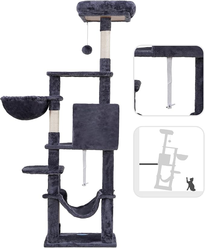 Hey-brother Cat Tree with Large Hammock, Cat Condo with Sisal-Covered - Image 5