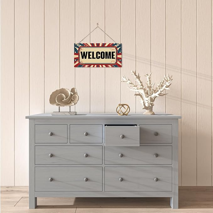Welcome Sign for Front Door, Welcome Decor Wooden Hanging Sign for Wall Decor - Image 5