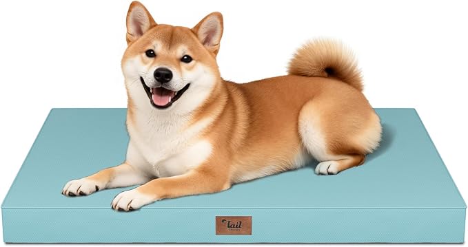 Outdoor Dog Bed for Medium Dogs, Waterproof Dog Crate Mat Orthopedic Egg Crate by TailStories
