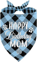 Dog Bandana for Happy Birthday Mom - Classical Plaid Printing Scarf