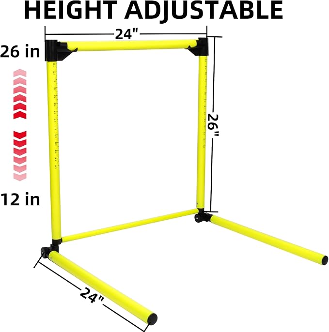 3 Pack Adjustable Height Hurdles Training Equipment, Agility Speed Jumping - Image 2