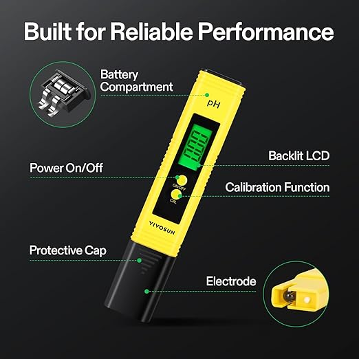 VIVOSUN Digital pH Meter, 0.01pH High Accuracy Pen Type pH Tester - Image 3