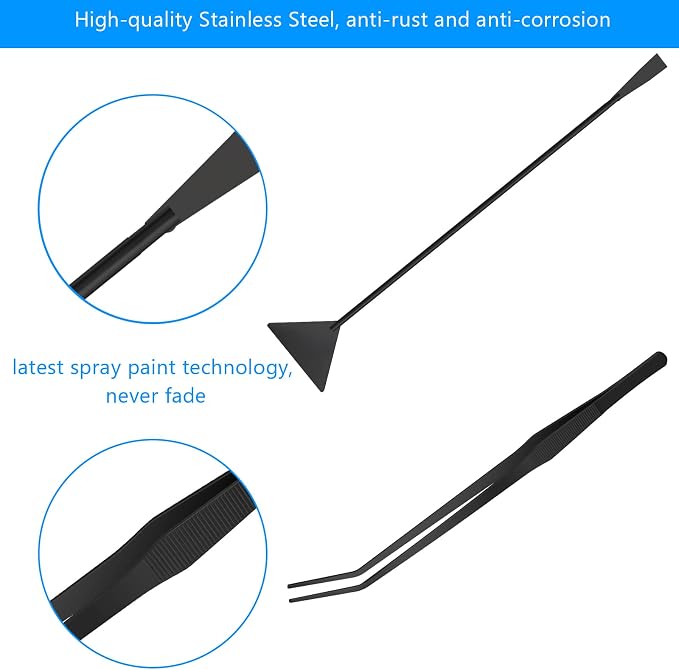 Aquarium Aquascape Tools Kit 15in, 4 in 1 Anti-Rust Aquatic Plant Aquascaping - Image 3