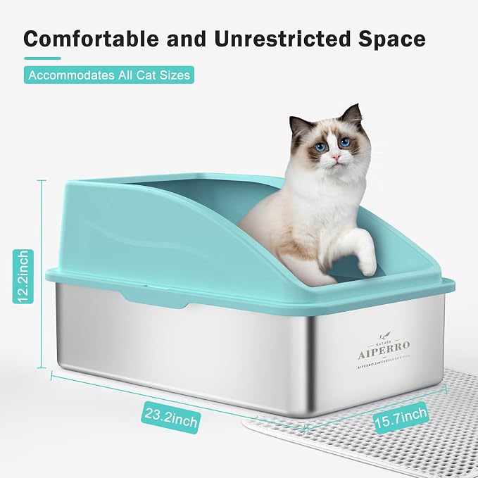 Stainless Steel Litter Box | XL Enclosed Cat Litter Boxs - Image 4