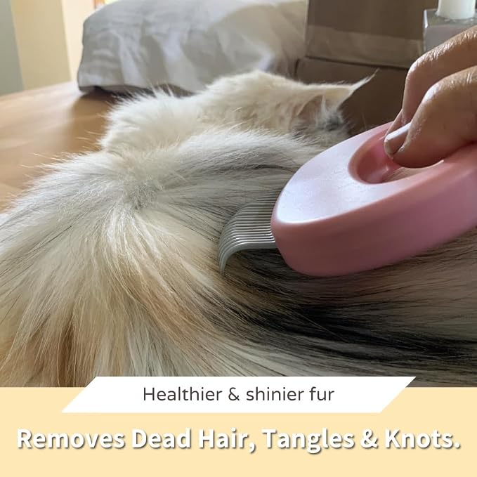 Leo's Paw The Original Pet Hair Removal Massaging Shell Comb Soft Deshedding - Image 4