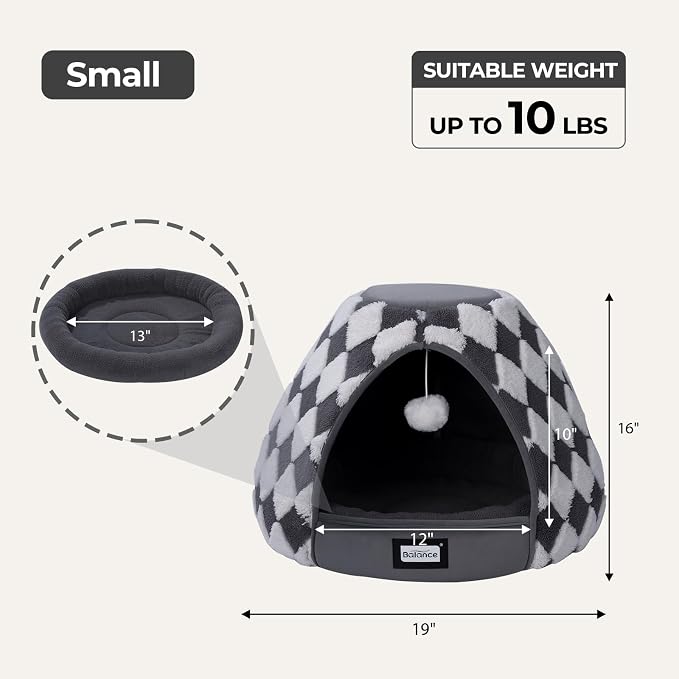 BALANCE Cat Beds for Indoor Cats, 2-in-1 Cat Bed Cave - Image 5