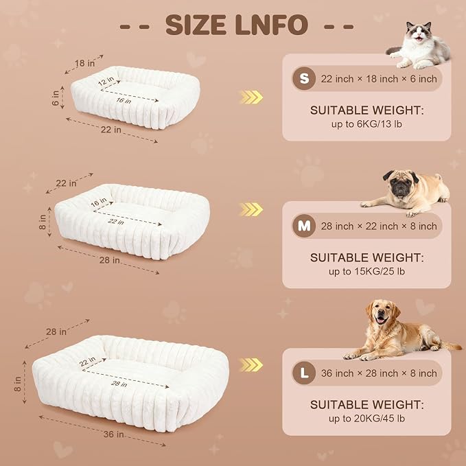 Cat Beds for Indoor Cats, Square Self Warming Cat Bed Orthopedic Pet Bed - Image 5