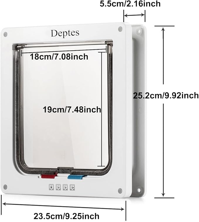 Depets Large Cat Door, 4 Way Locking Cat Flap Door - Image 3