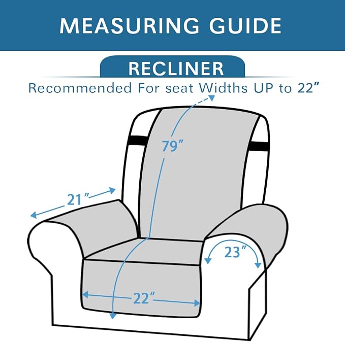 H.VERSAILTEX Reversible Quilted Recliner Covers Water Resistant Furniture - Image 2