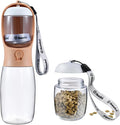 Dog Water Bottle with Food Container, Travel Puppy Water Bowl, Portable Pet by Cibaabo