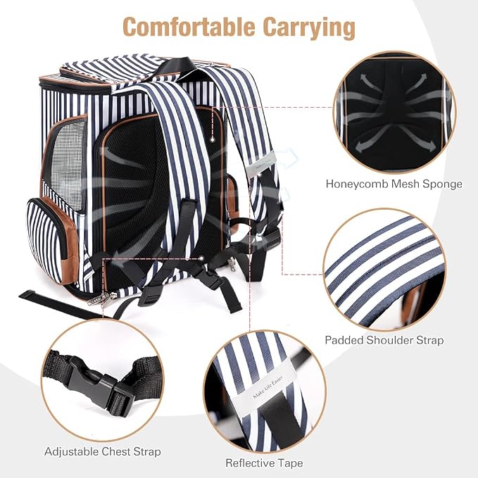 Lekereise Large Cat Backpack Expandable Pet Backpack Carrier - Image 3