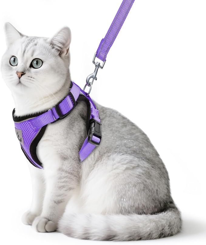 PUPTECK Cat Harness and Leash Set Escape Proof Reflective Cat Walking Harness by PUPTECK