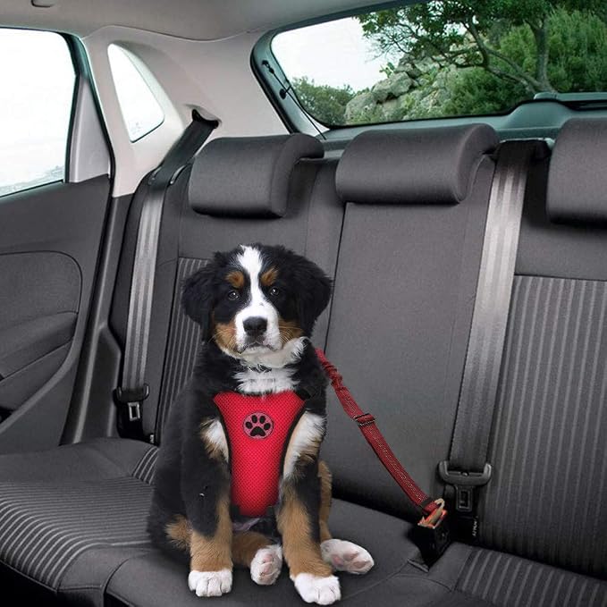 SlowTon Dog Seat Belt Harness for Car, Dog Car Harness Adjustable Mesh - Image 2