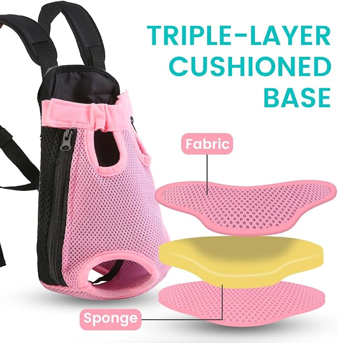 Dog Backpack Carrier, Thick Straps & Cushion, Pet Sling Front Backpacks - Image 4