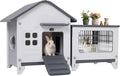 Plastic Rabbit Cage with Run and Leak-Proof Pull-Out Tray - GlobalHabitat Supply