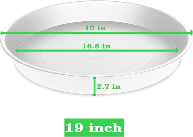 2 Pack of 19 inch Plant Saucer, 2.7" Depth Tray, Large Deep Garden Plastic - Image 2