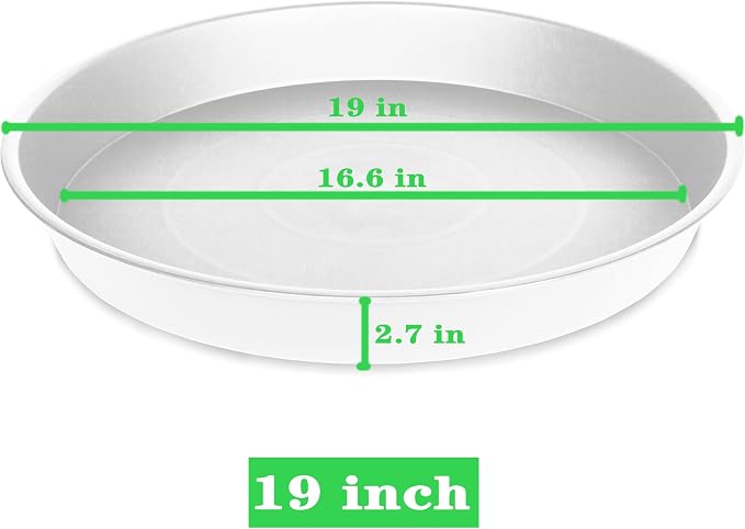 4 Pack of 19 inch Plant Saucer, 2.7" Depth Tray, Large Deep Garden Plastic - Image 2