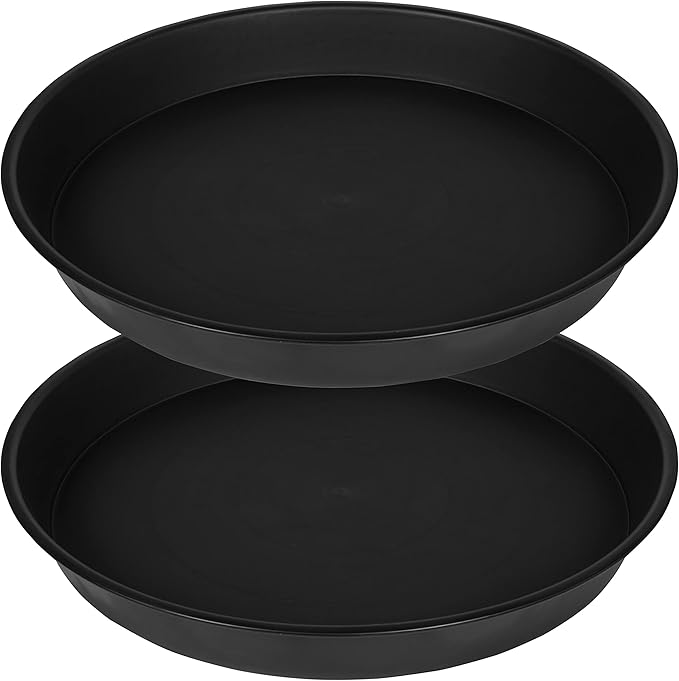 2 Pack of 18 19 inch Plant Saucer, 2.7" Depth Tray, Large Deep Garden Plastic by Bleuhome