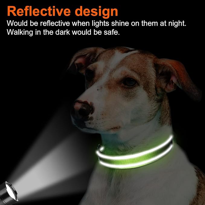 Joytale Reflective Dog Collar, Soft Neoprene Padded, Metal D-Ring, Nylon Pet - Image 5