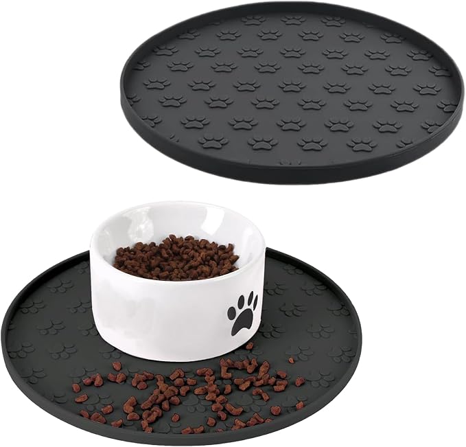 Dog Food Mat for Food and Water, Waterproof Pet Food Mat by WLDJMP