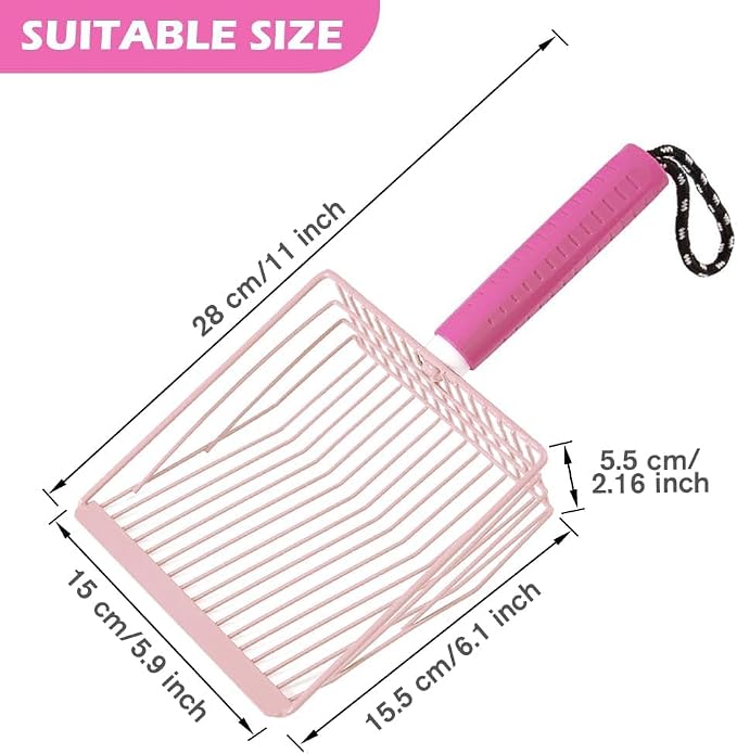 Cat Litter Scoop, 2-in-1 Detachable Ergonomic Handle, Bar Grid Shape - Image 2