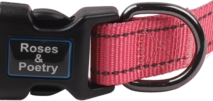 Roses&Poetry Medium Dog Collar, Reflective, Adjustable, Durable Polyester - Image 4