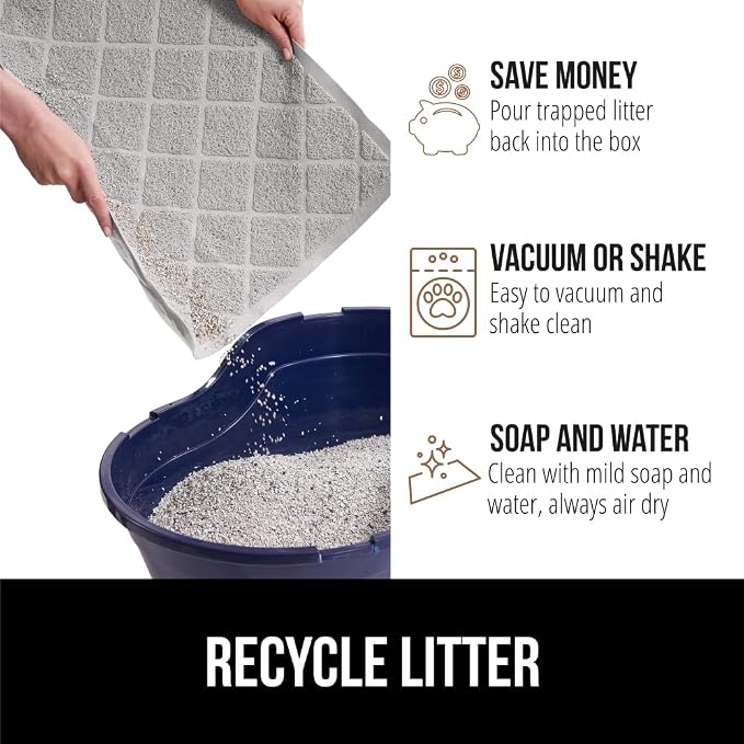 GORILLA GRIP Cat Litter Box Mat, Water Resistant, US Designed Kitty Litter - Image 5